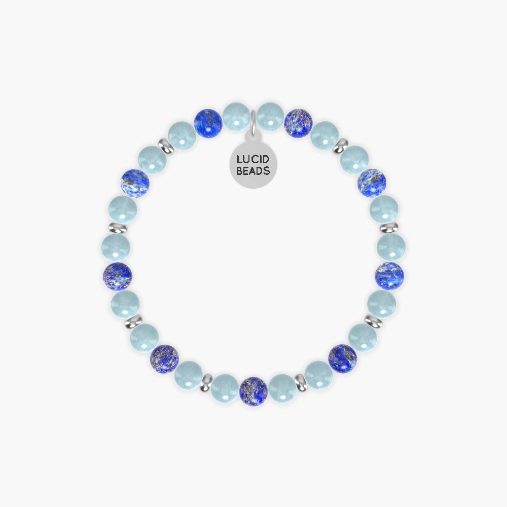 Aquamarine and Lapis Lazuli Bracelet