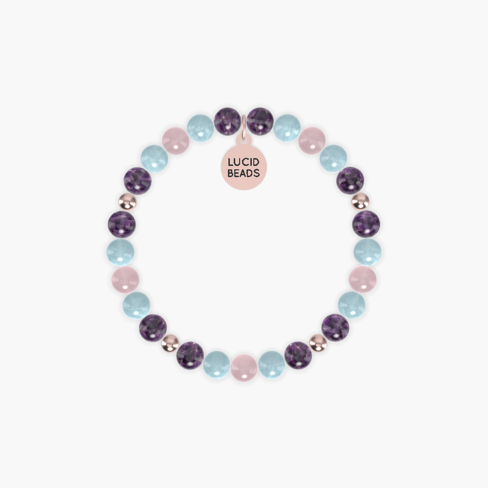 Aquamarine, Amethyst and Rose Quartz Bracelet