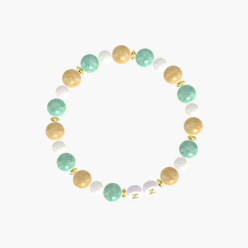 Yellow Jade, White Jade, and Green Jade Gemstone Bead Bracelet