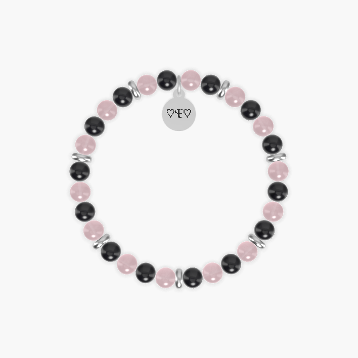 Black Obsidian and Rose Quartz Bracelet