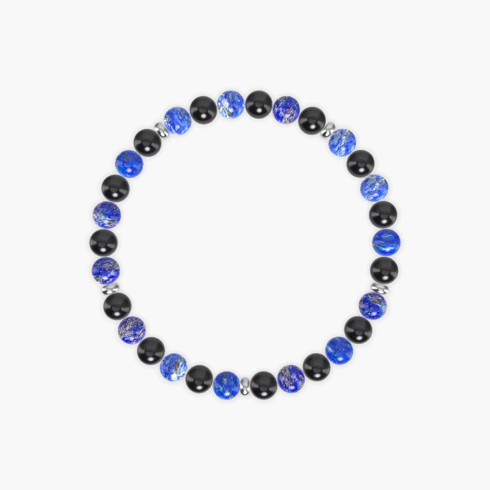 Midnight Serenity - Black Tourmaline and Lapis Lazuli Bracelet