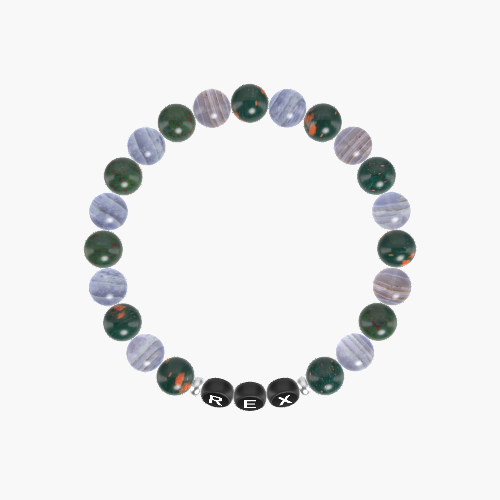 Bloodstone and Blue Lace Agate Bracelet