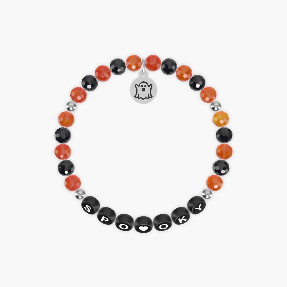 Spooky! - Carnelian and Black Tourmaline Bracelet for Halloween