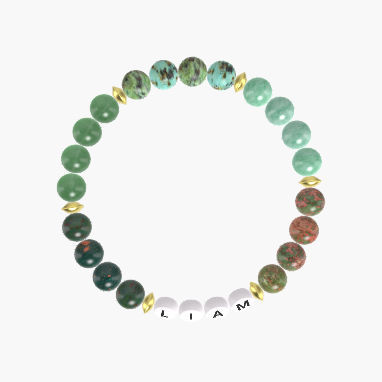 Unakite, Green Jade, African Turquoise and more Gemstone Bracelet