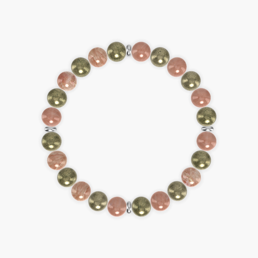 Pyrite and Sunstone Bracelet