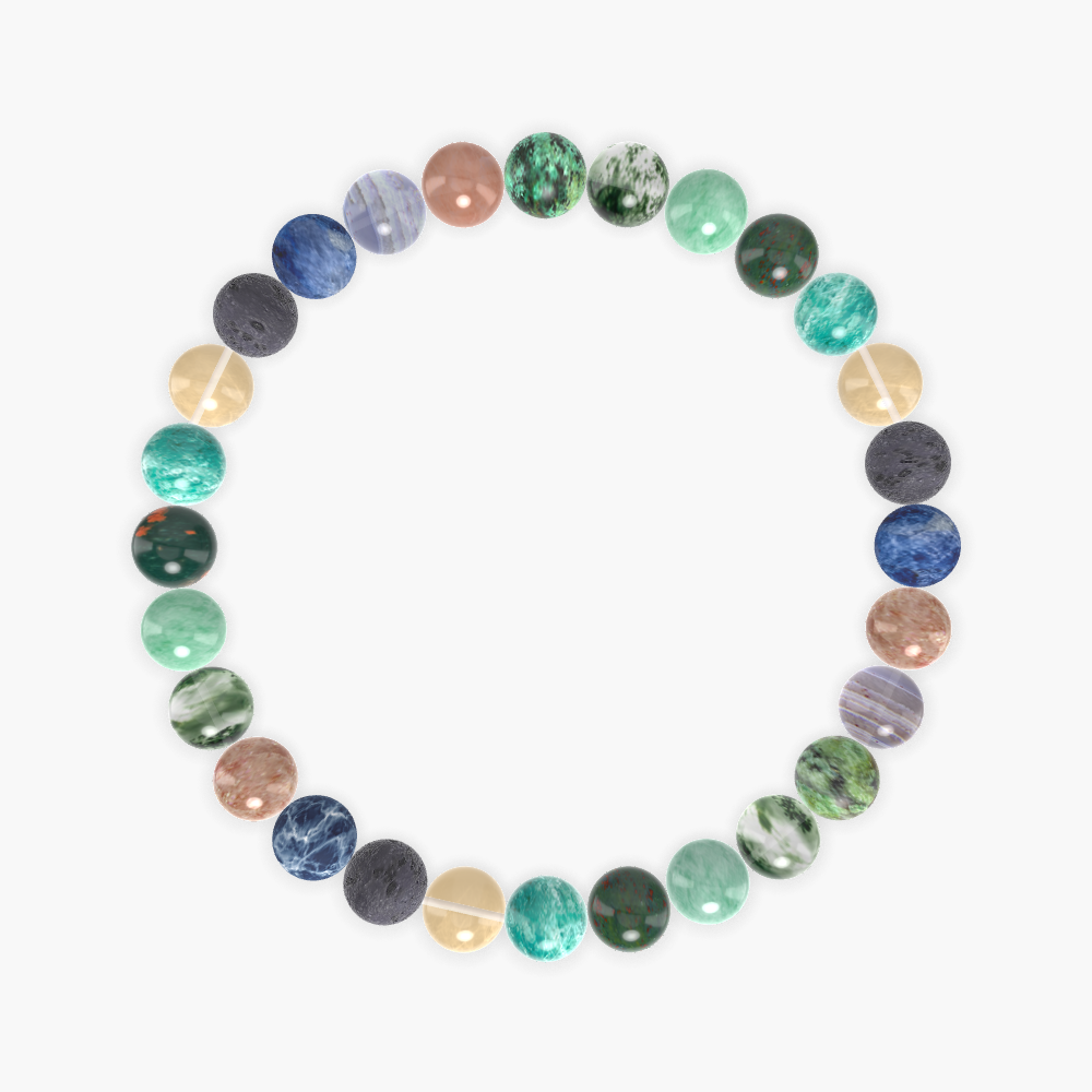 Amazonite, Bloodstone, Green Jade and more Gemstone Bracelet