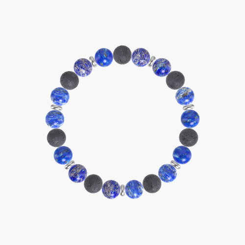 Lapis Lazuli and Lava Rock Bracelet