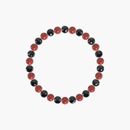 Red Jasper and Black Tourmaline Bracelet