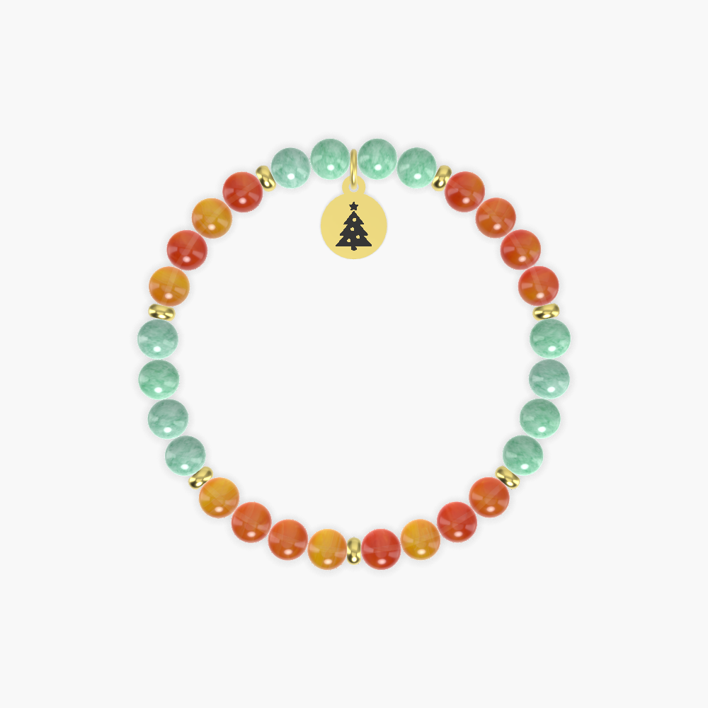 Carnelian and Green Jade Bracelet