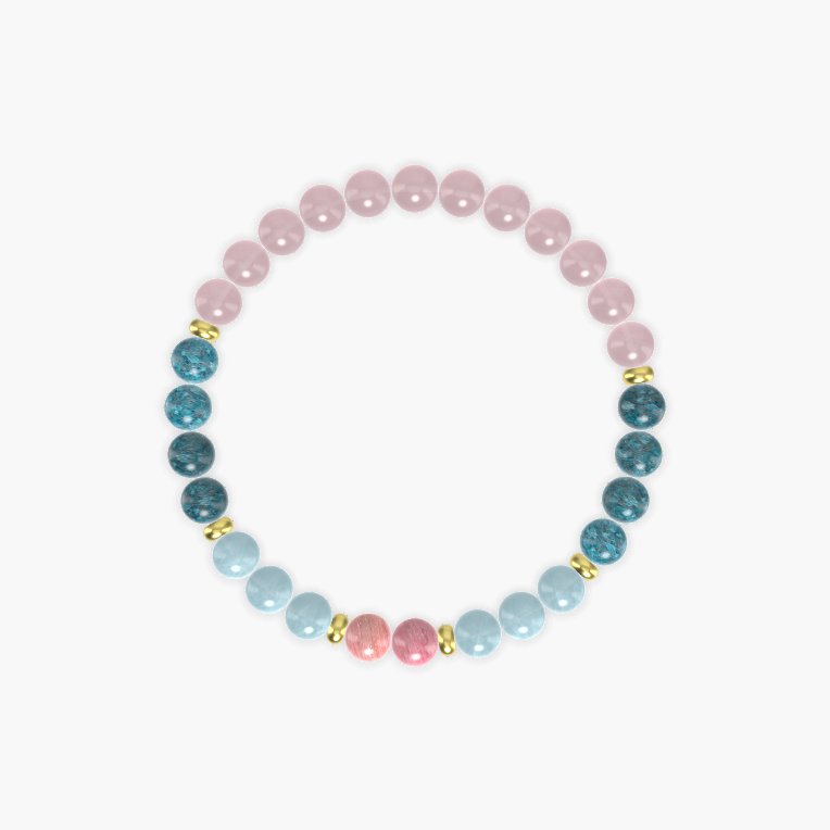 Rose Quartz, Apatite, Aquamarine and more Gemstone Bracelet