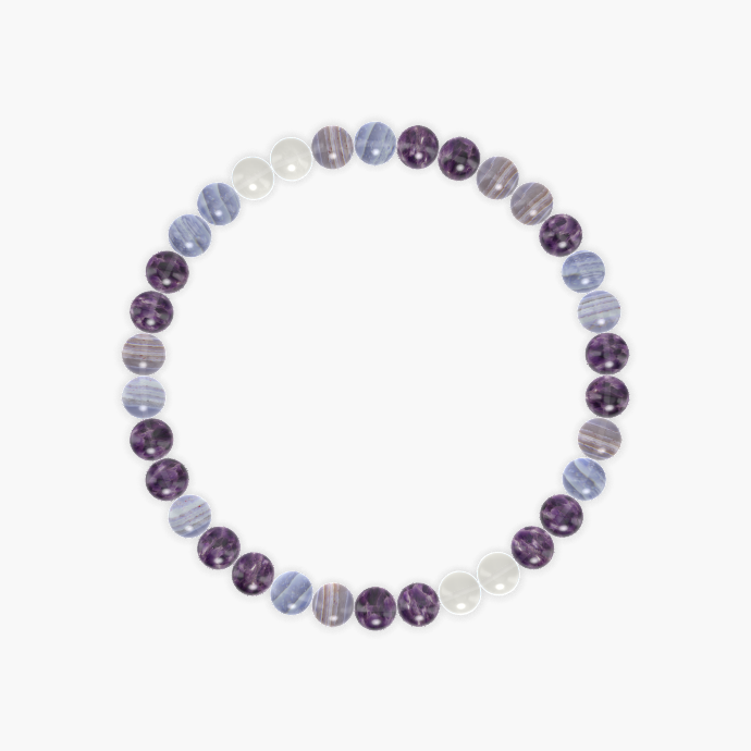 Amethyst, Blue Lace Agate and Moonstone Bracelet