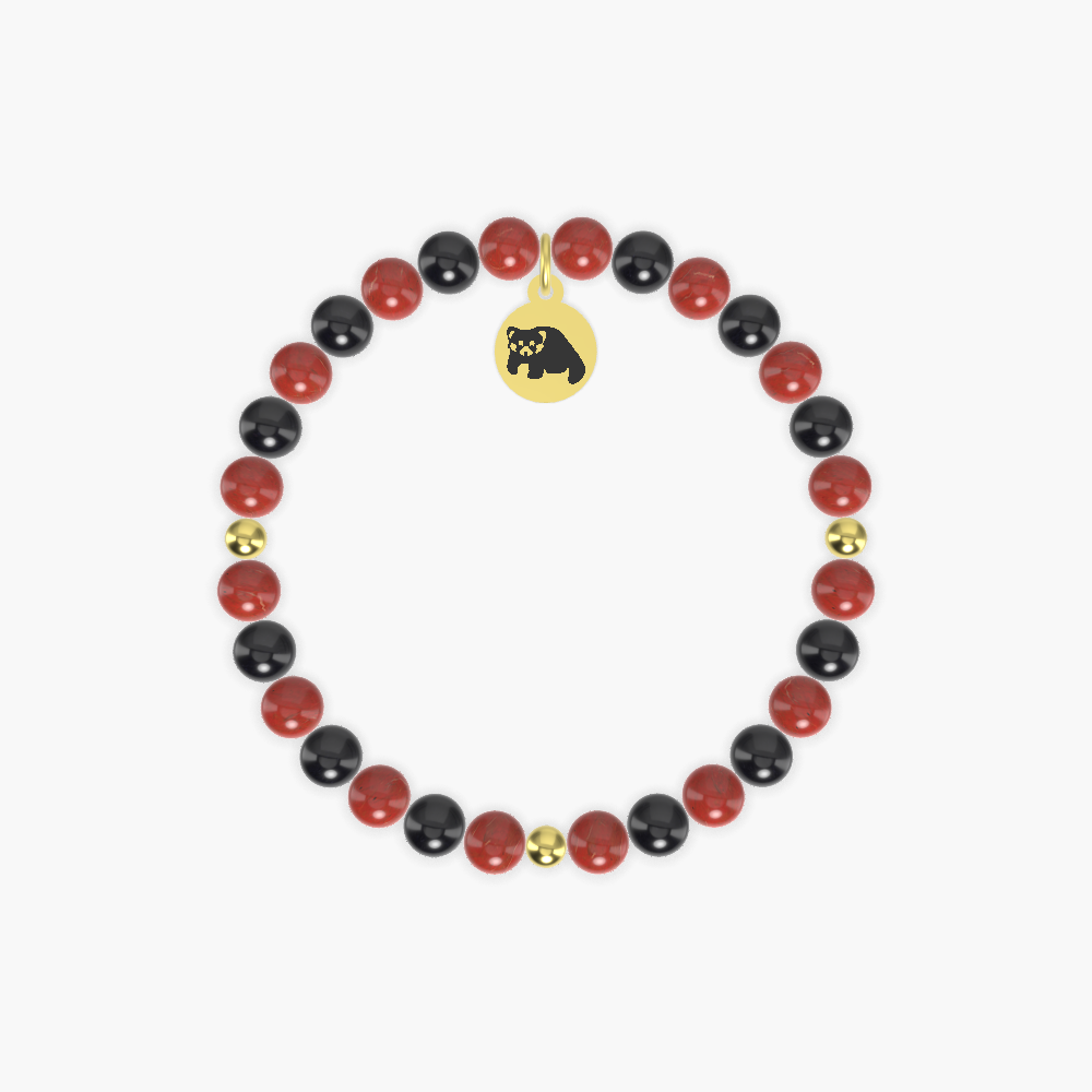 Celebrating International Red Panda Day - Red Jasper and Black Tourmaline Bracelet