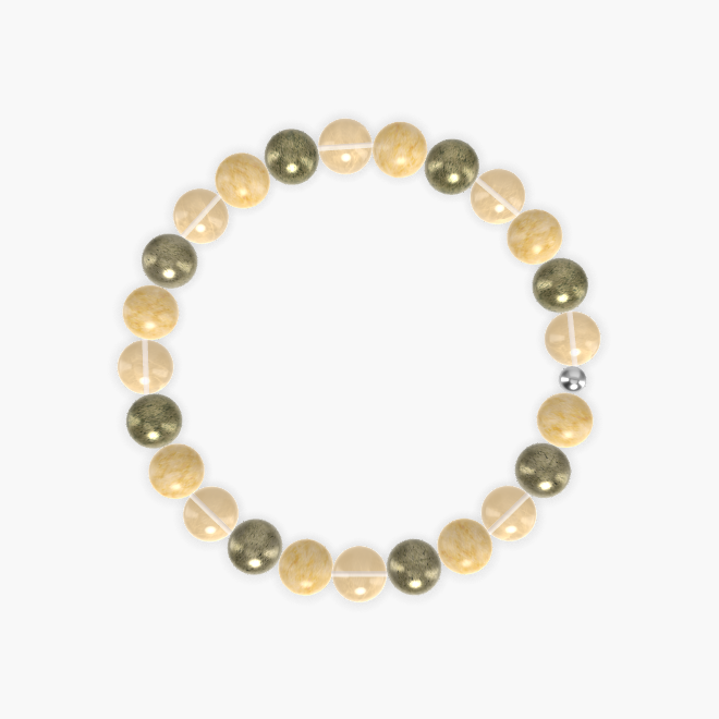 Citrine, Pyrite and Yellow Jade Bracelet