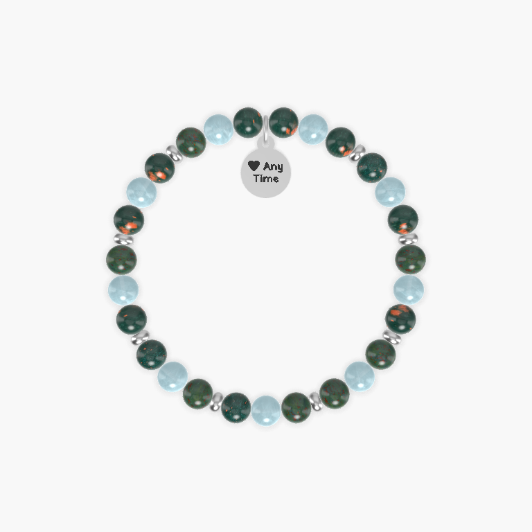 Bloodstone and Aquamarine Bracelet