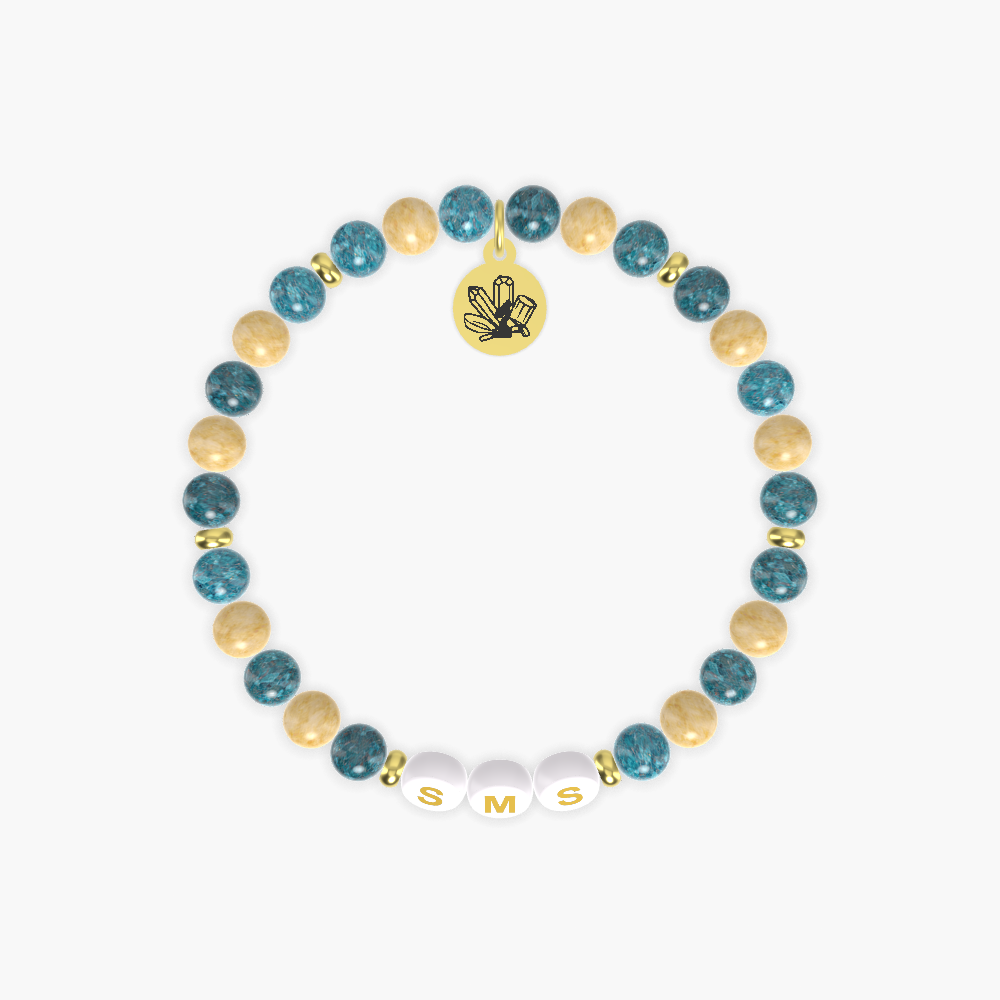 Apatite and Yellow Jade Bracelet