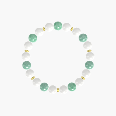 White Jade and Green Jade Gemstone Bracelet