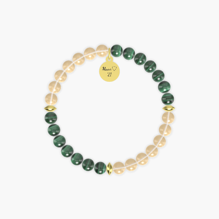 Citrine and Malachite Bracelet