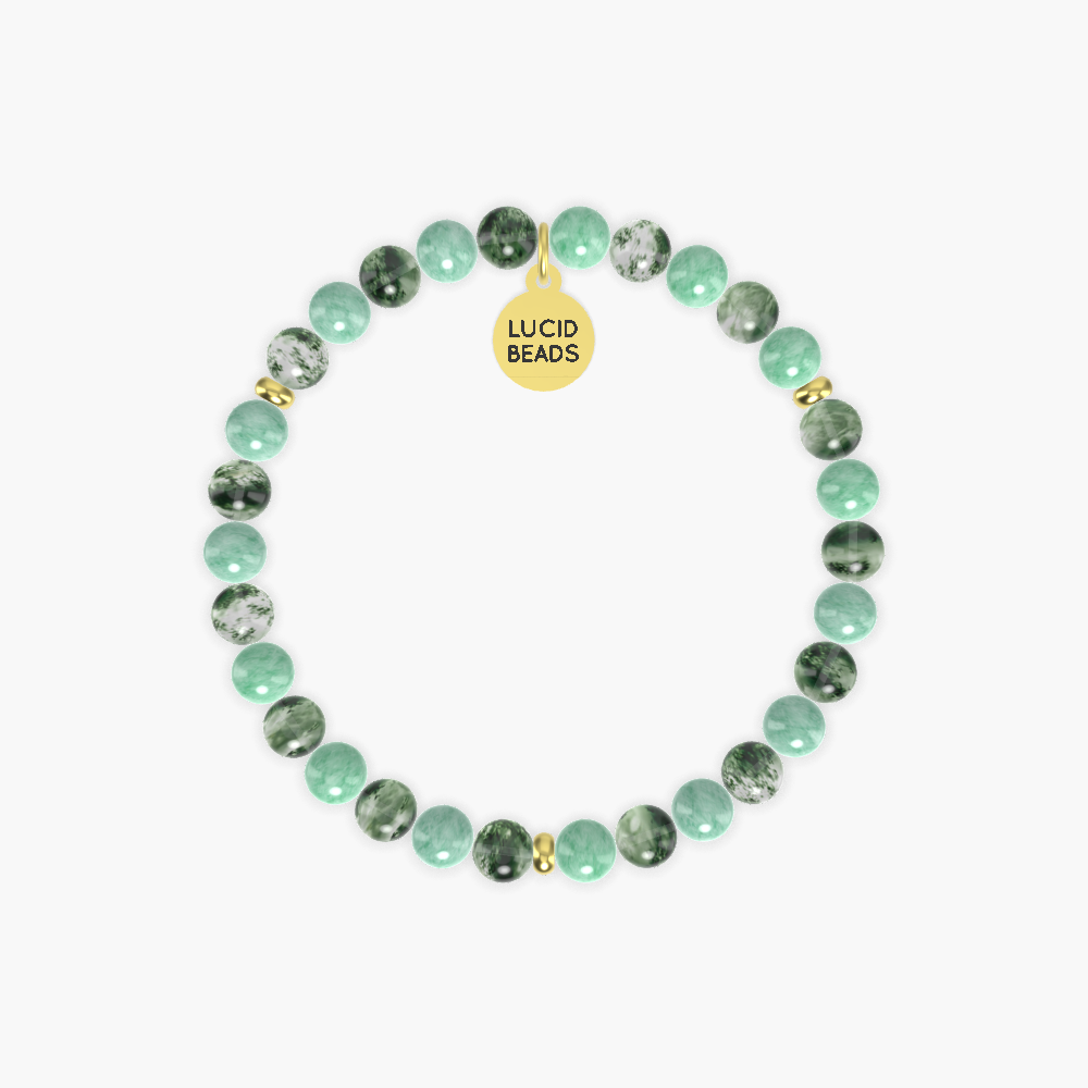 Green Jade and Moss Agate Bracelet