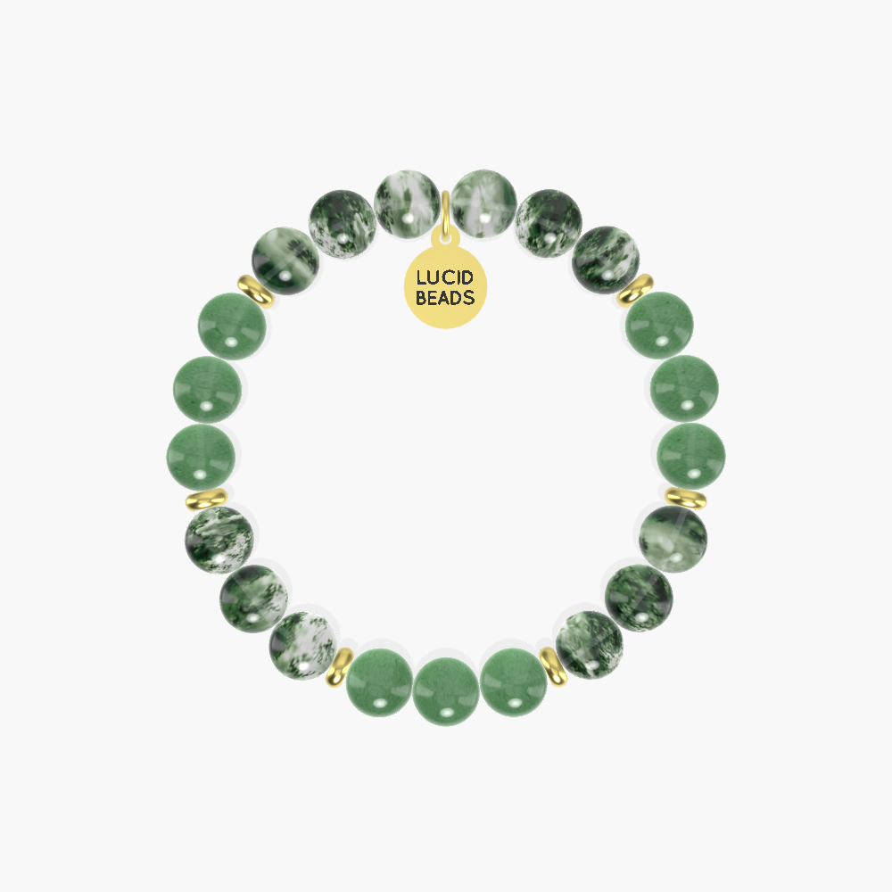 Nature's Harmony - Moss Agate and Aventurine Bracelet