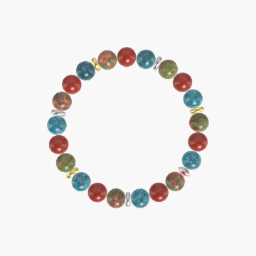 Apatite, Red Jasper and Unakite Bracelet