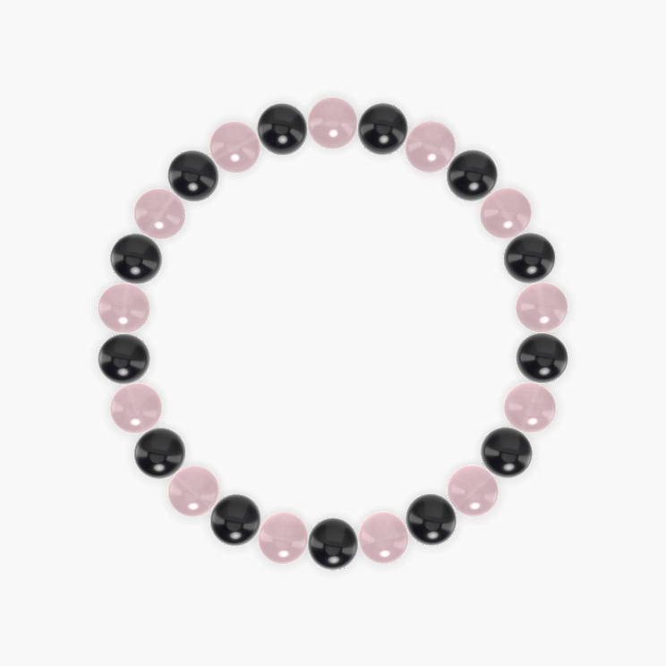 Black Obsidian and Rose Quartz Bracelet